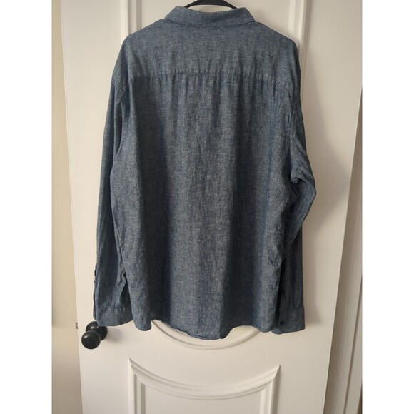 Marc Anthony Shirt Mens 2XL XXL Linen Blend Luxury Pocket Button Up Breezy Linen - Picture 3 of 7